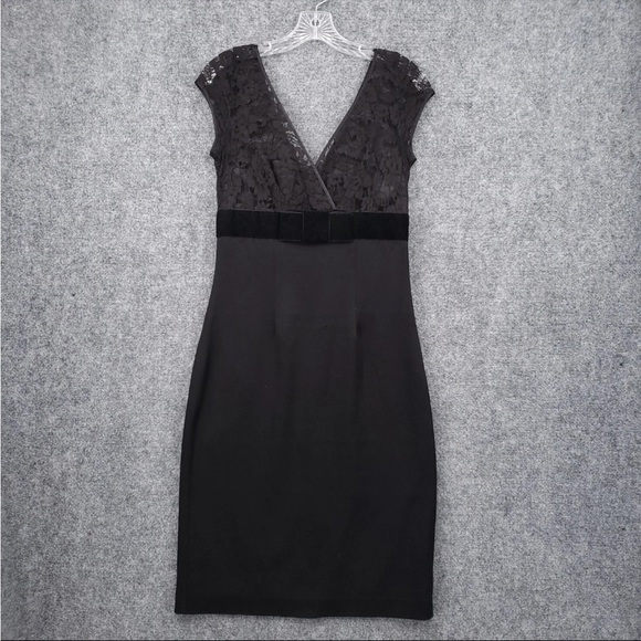 Banana Republic Dresses & Skirts - Banana Republic Black Lace Surplice Zip Back Lined Cocktail Dress Size 0P